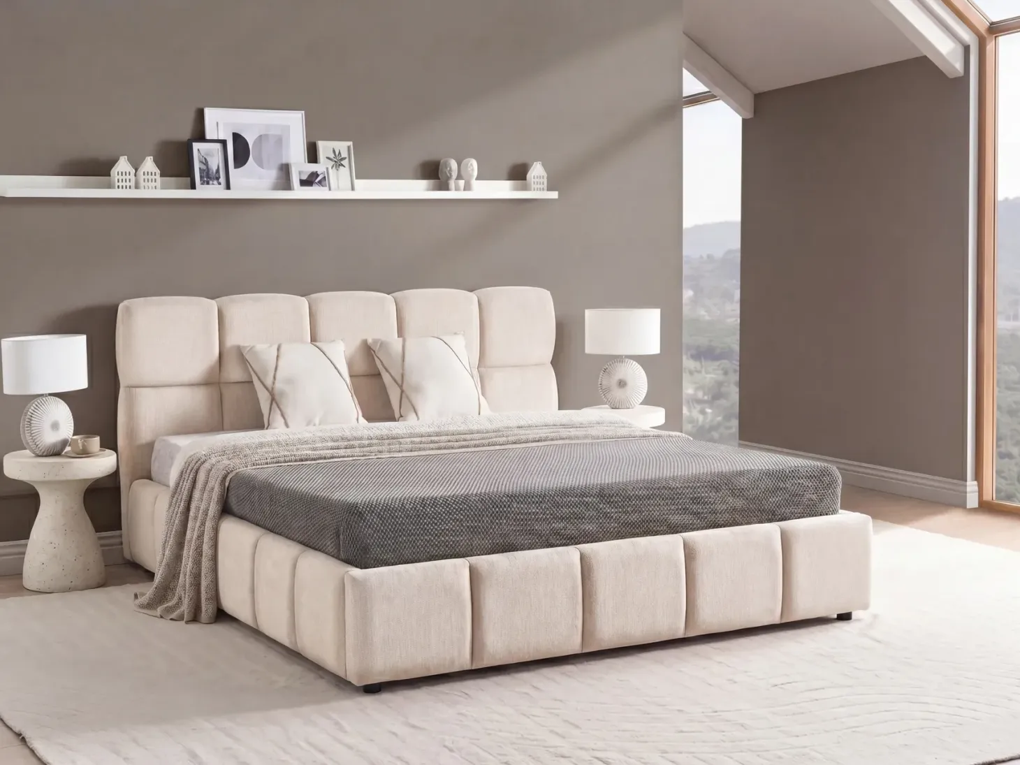 Seng med opbevaring NOYON Lys Beige 180 x 200 cm