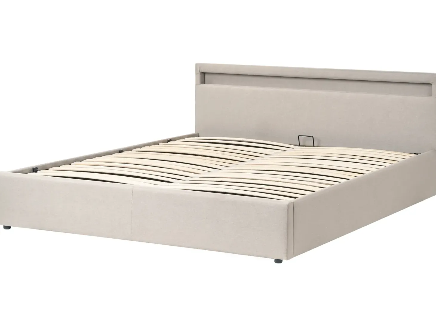 Seng med opbevaring og LED-lys ARMELLE Beige 180 x 200 cm