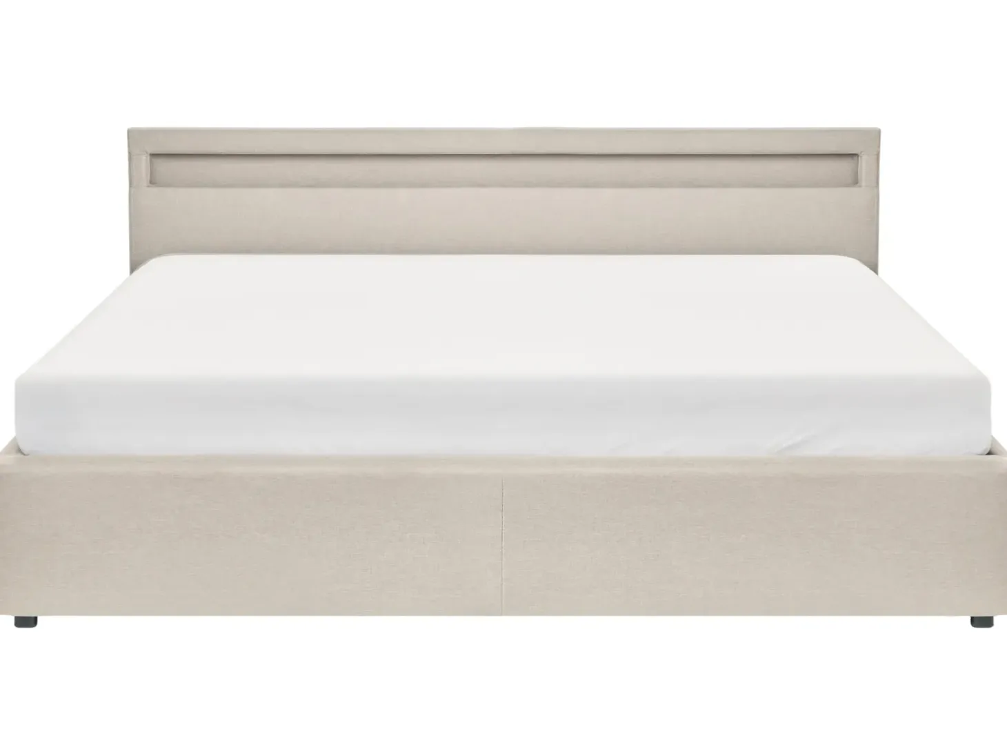 Seng med opbevaring og LED-lys ARMELLE Beige 180 x 200 cm