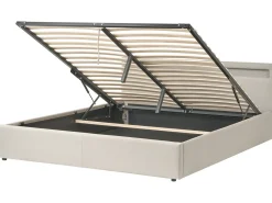 Seng med opbevaring og LED-lys ARMELLE Beige 180 x 200 cm