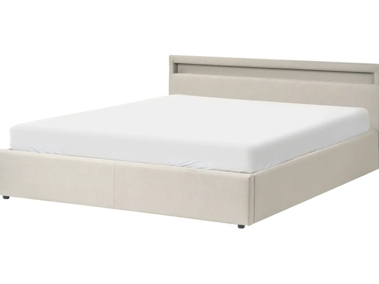 Seng med opbevaring og LED-lys ARMELLE Beige 180 x 200 cm