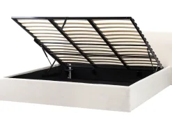 Seng med opbevaring ORBEY Boucle Cremehvid 180 x 200 cm