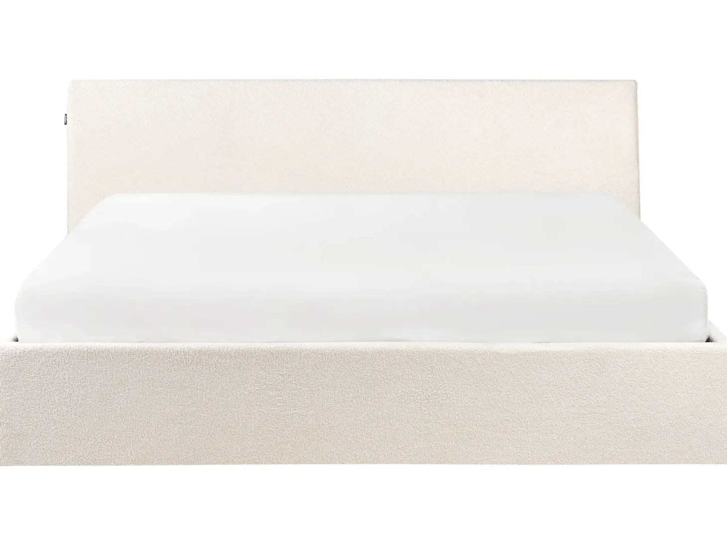 Seng med opbevaring ORBEY Boucle Cremehvid 180 x 200 cm