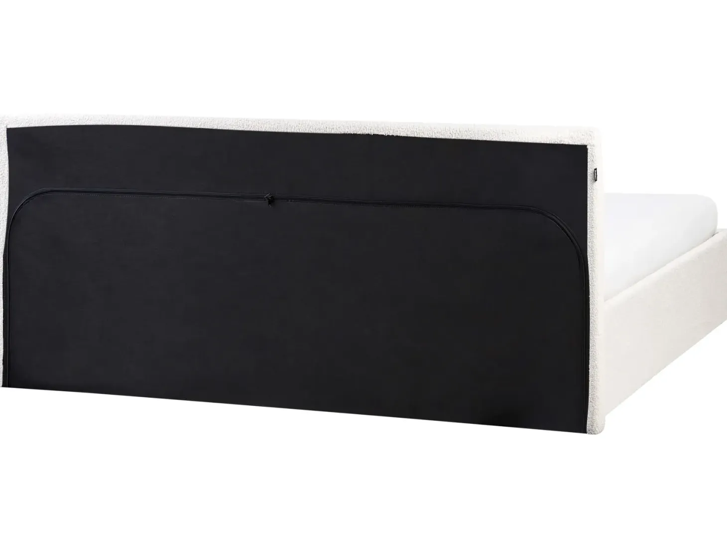 Seng med opbevaring ORBEY Boucle Cremehvid 180 x 200 cm