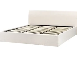 Seng med opbevaring ORBEY Boucle Cremehvid 180 x 200 cm