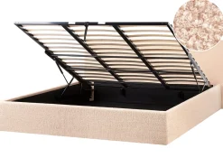 Seng med opbevaring ORBEY Boucle Beige 180 x 200 cm