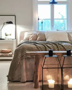 Seng med opbevaring ORBEY Lys Beige 180 x 200 cm