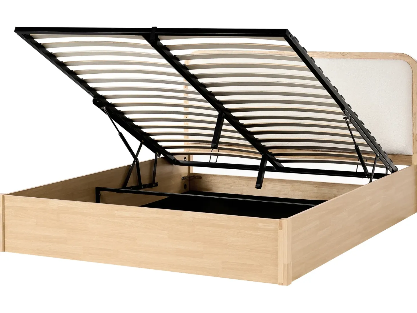 Seng med opbevaring PEROUGES Lysebrun 180 x 200 cm