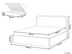 Seng med opbevaring PEROUGES Lysebrun 180 x 200 cm