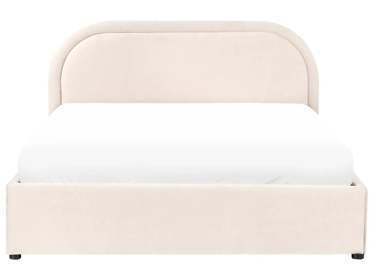 Seng med opbevaring QUILLIEN Chenille Lys Beige 140 x 200 cm