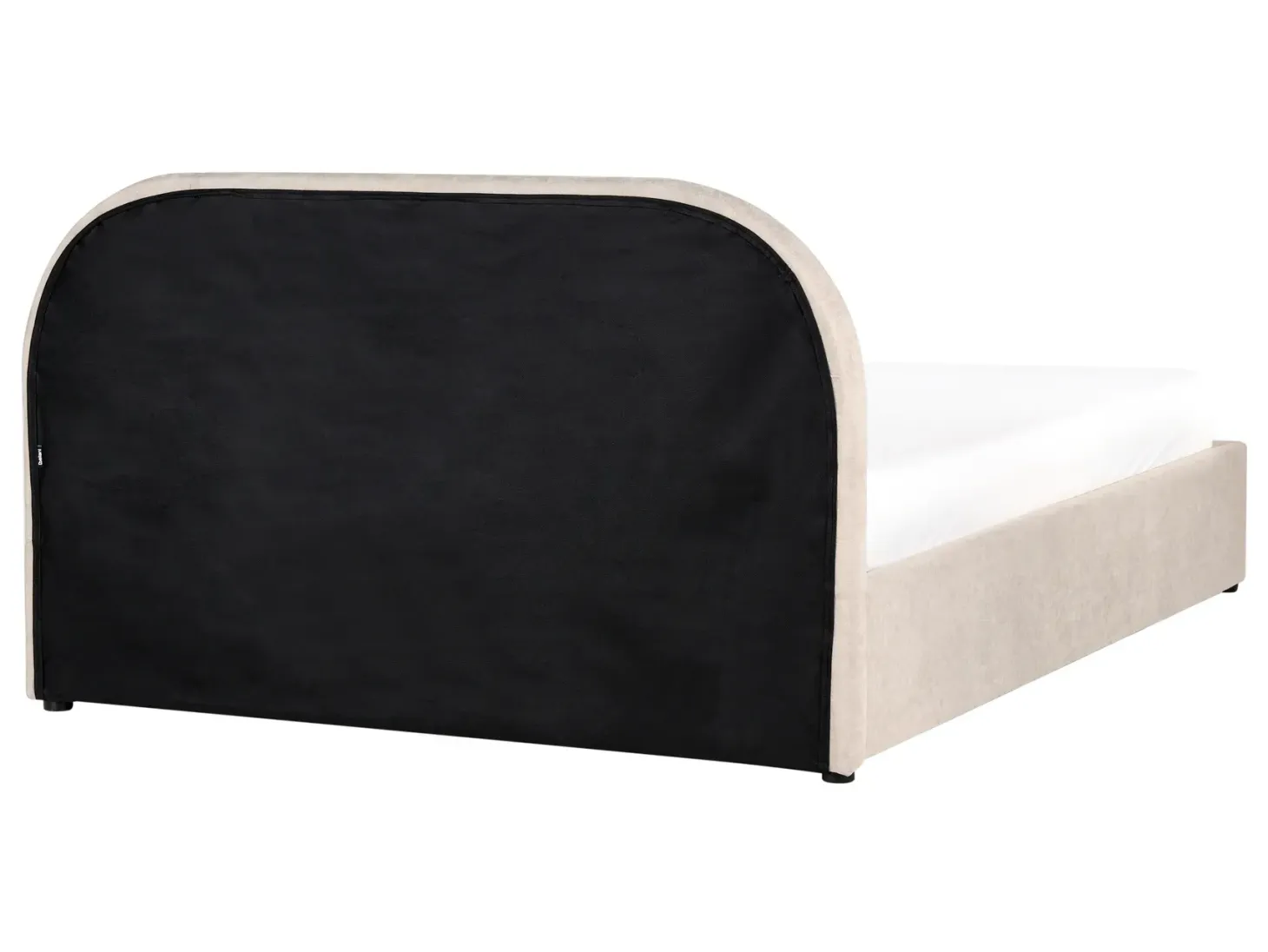 Seng med opbevaring QUILLIEN Chenille Lys Beige 140 x 200 cm