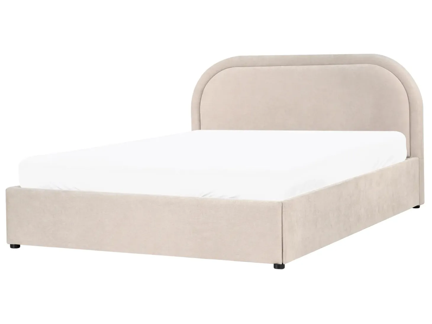 Seng med opbevaring QUILLIEN Chenille Lys Beige 140 x 200 cm