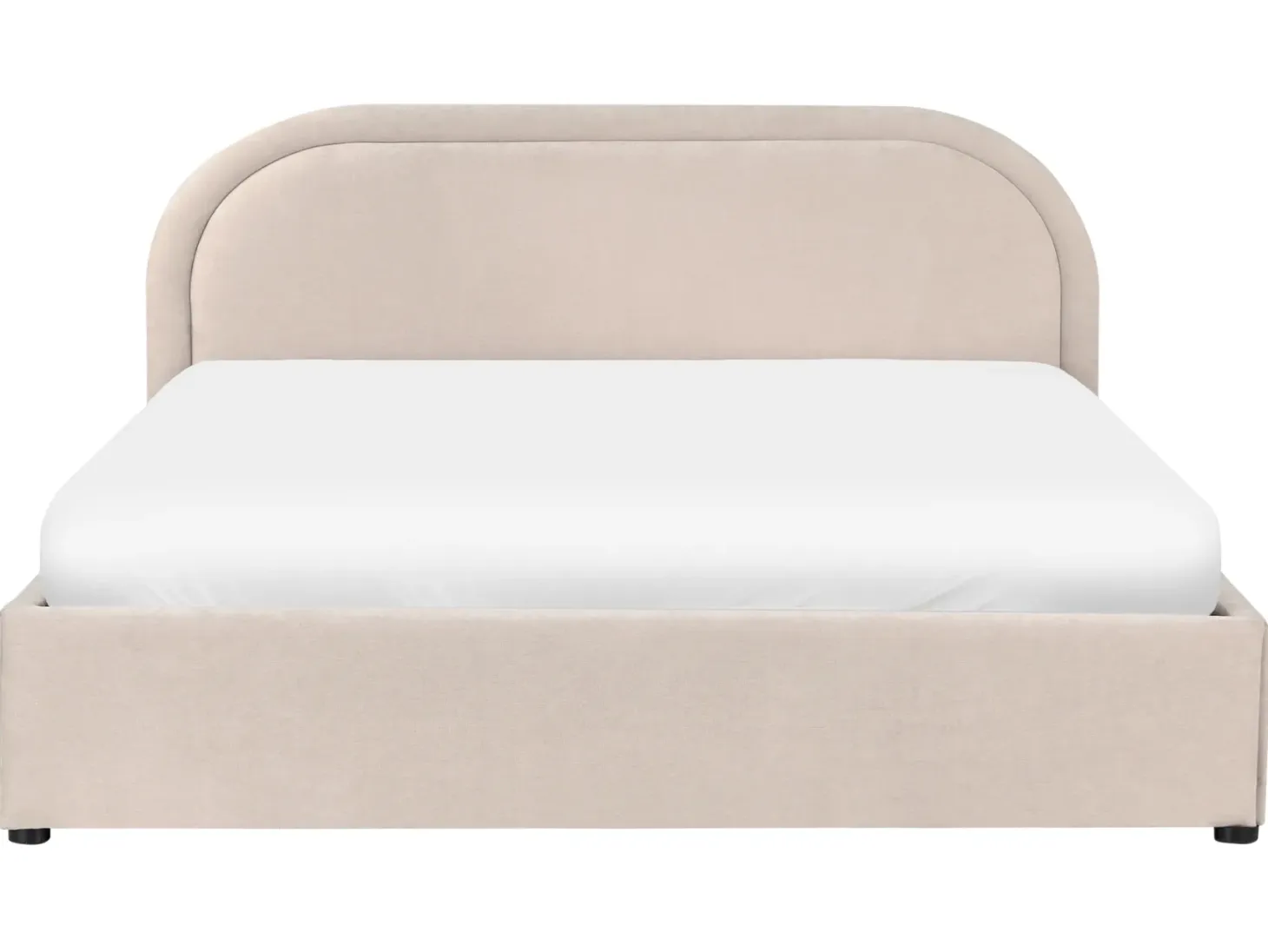 Seng med opbevaring QUILLIEN Chenille Lys Beige 160 x 200 cm