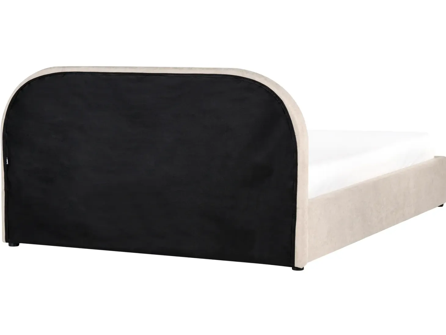 Seng med opbevaring QUILLIEN Chenille Lys Beige 160 x 200 cm