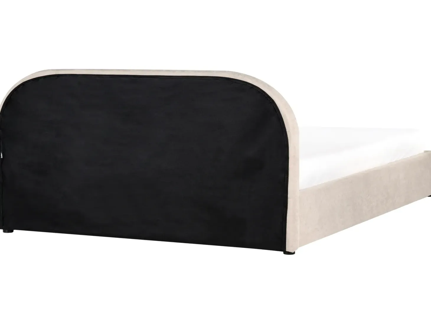 Seng med opbevaring QUILLIEN Chenille Lys Beige 180 x 200 cm