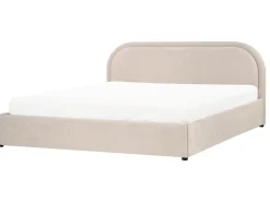 Seng med opbevaring QUILLIEN Chenille Lys Beige 180 x 200 cm