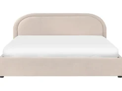 Seng med opbevaring QUILLIEN Chenille Lys Beige 180 x 200 cm