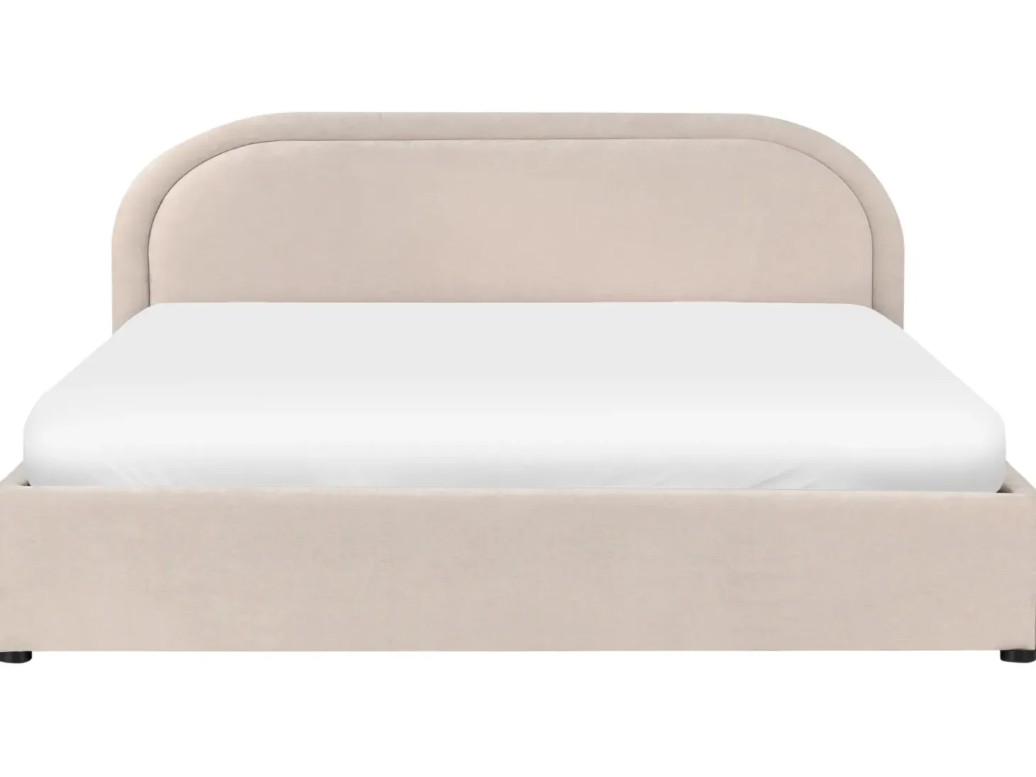 Seng med opbevaring QUILLIEN Chenille Lys Beige 180 x 200 cm