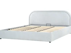 Seng med opbevaring QUILLIEN Chenille Himmelblå 180 x 200 cm