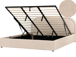 Seng med opbevaring QUILLIEN Boucle Beige 180 x 200 cm