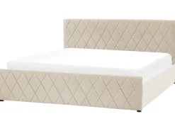 Seng med opbevaring ROCHEFORT Velour Beige 180 x 200 cm