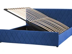 Seng med opbevaring ROCHEFORT Velour Navy Blå 180 x 200 cm