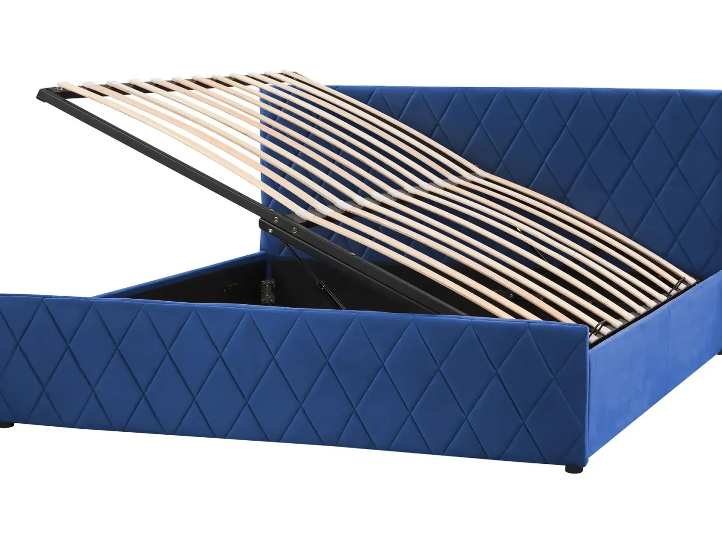 Seng med opbevaring ROCHEFORT Velour Navy Blå 180 x 200 cm