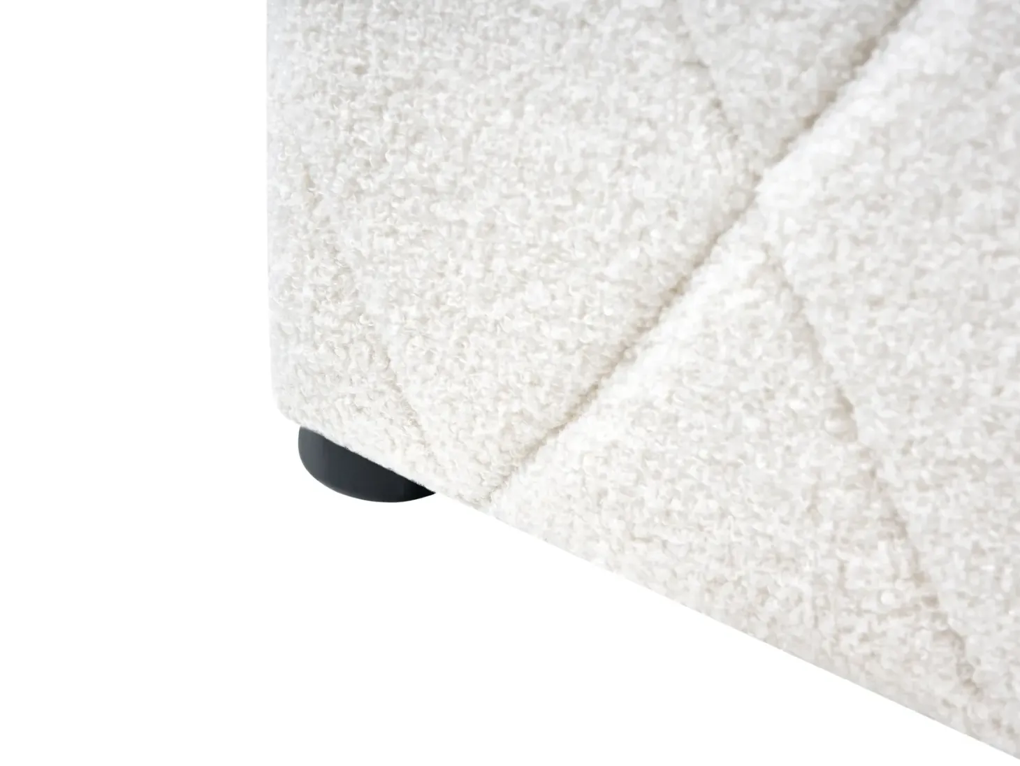 Seng med opbevaring ROCHEFORT Boucle Cremehvid 180 x 200 cm