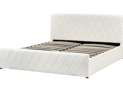 Seng med opbevaring ROCHEFORT Boucle Cremehvid 180 x 200 cm