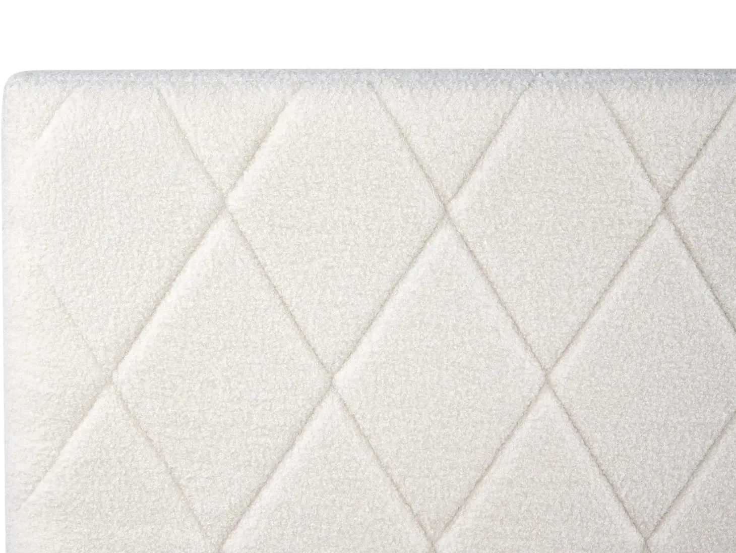 Seng med opbevaring ROCHEFORT Boucle Cremehvid 180 x 200 cm