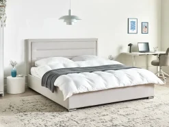 Seng med opbevaring ROUEN Lys Beige 180 x 200 cm