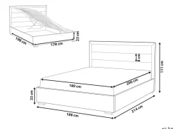 Seng med opbevaring ROUEN Lys Beige 180 x 200 cm