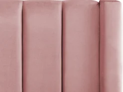 Seng med opbevaringsbænk NOYERS Velour Lyserød 140 x 200 cm