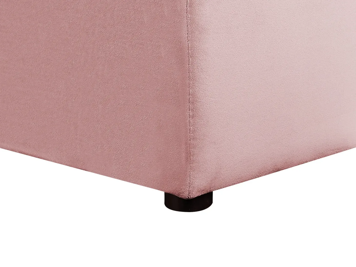 Seng med opbevaringsbænk NOYERS Velour Lyserød 140 x 200 cm