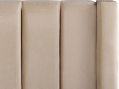 Seng med opbevaringsbænk NOYERS Velour Beige 180 x 200 cm