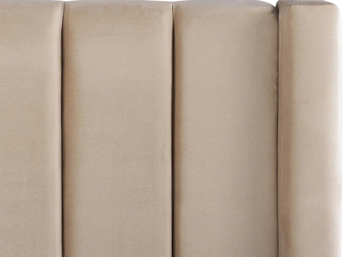 Seng med opbevaringsbænk NOYERS Velour Beige 180 x 200 cm