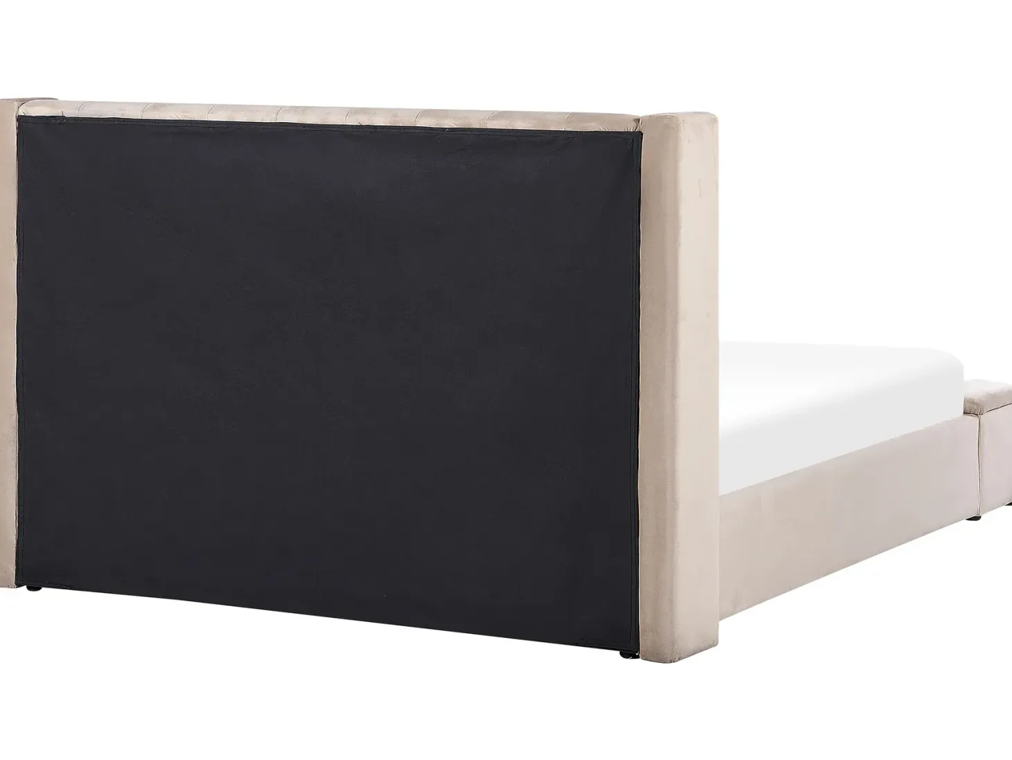 Seng med opbevaringsbænk NOYERS Velour Beige 180 x 200 cm
