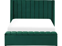 Seng med opbevaringsbænk NOYERS Velour Smaragdgrøn 140 x 200 cm