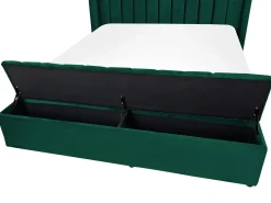 Seng med opbevaringsbænk NOYERS Velour Smaragdgrøn 140 x 200 cm