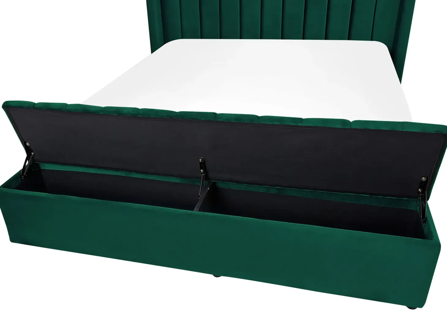 Seng med opbevaringsbænk NOYERS Velour Smaragdgrøn 140 x 200 cm