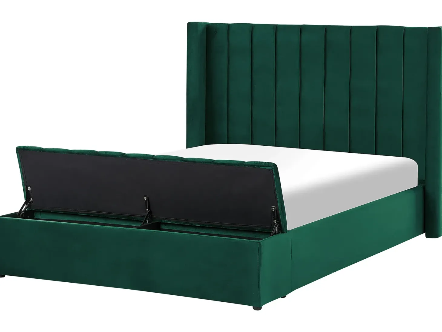 Seng med opbevaringsbænk NOYERS Velour Smaragdgrøn 140 x 200 cm
