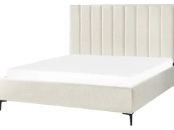 Seng med opbevaring SEZANNE Boucle Cremehvid 180 x 200 cm