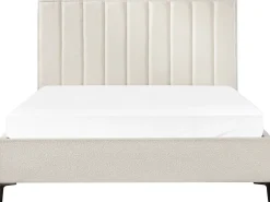 Seng med opbevaring SEZANNE Boucle Cremehvid 180 x 200 cm