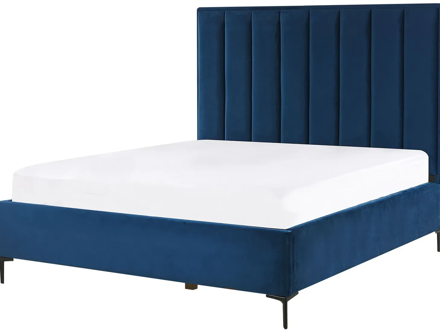 Seng med opbevaring SEZANNE Velour Navy Blå 140 x 200 cm