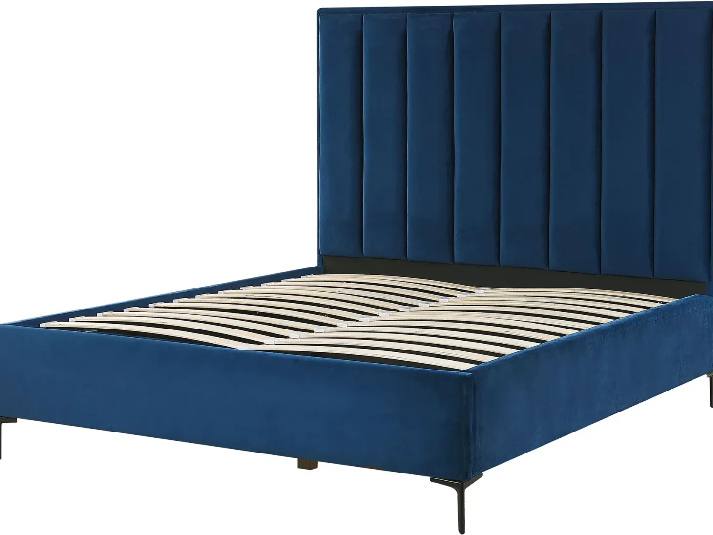 Seng med opbevaring SEZANNE Velour Navy Blå 140 x 200 cm