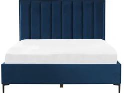 Seng med opbevaring SEZANNE Velour Navy Blå 140 x 200 cm