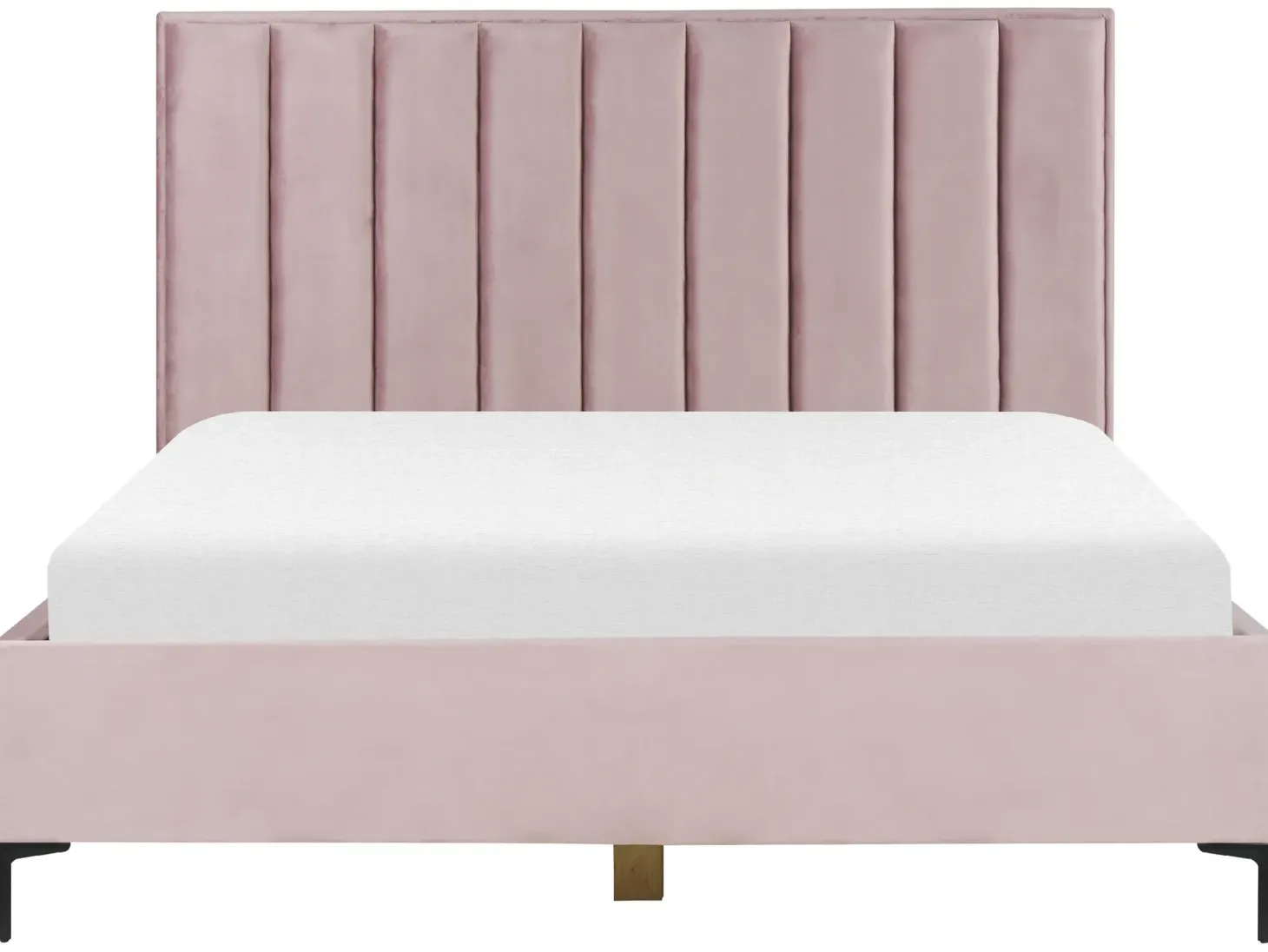 Seng med opbevaring SEZANNE Velour Lyserød 180 x 200 cm