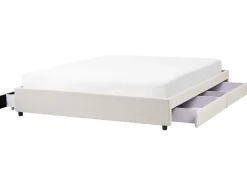 Seng med opbevaringsskuffer uden sengegavl PRADES Lys Beige 180 x 200 cm
