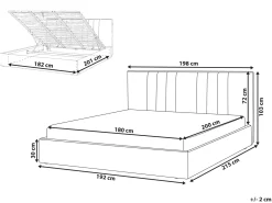 Seng med opbevaring TARASCON Lys Beige 180 x 200 cm