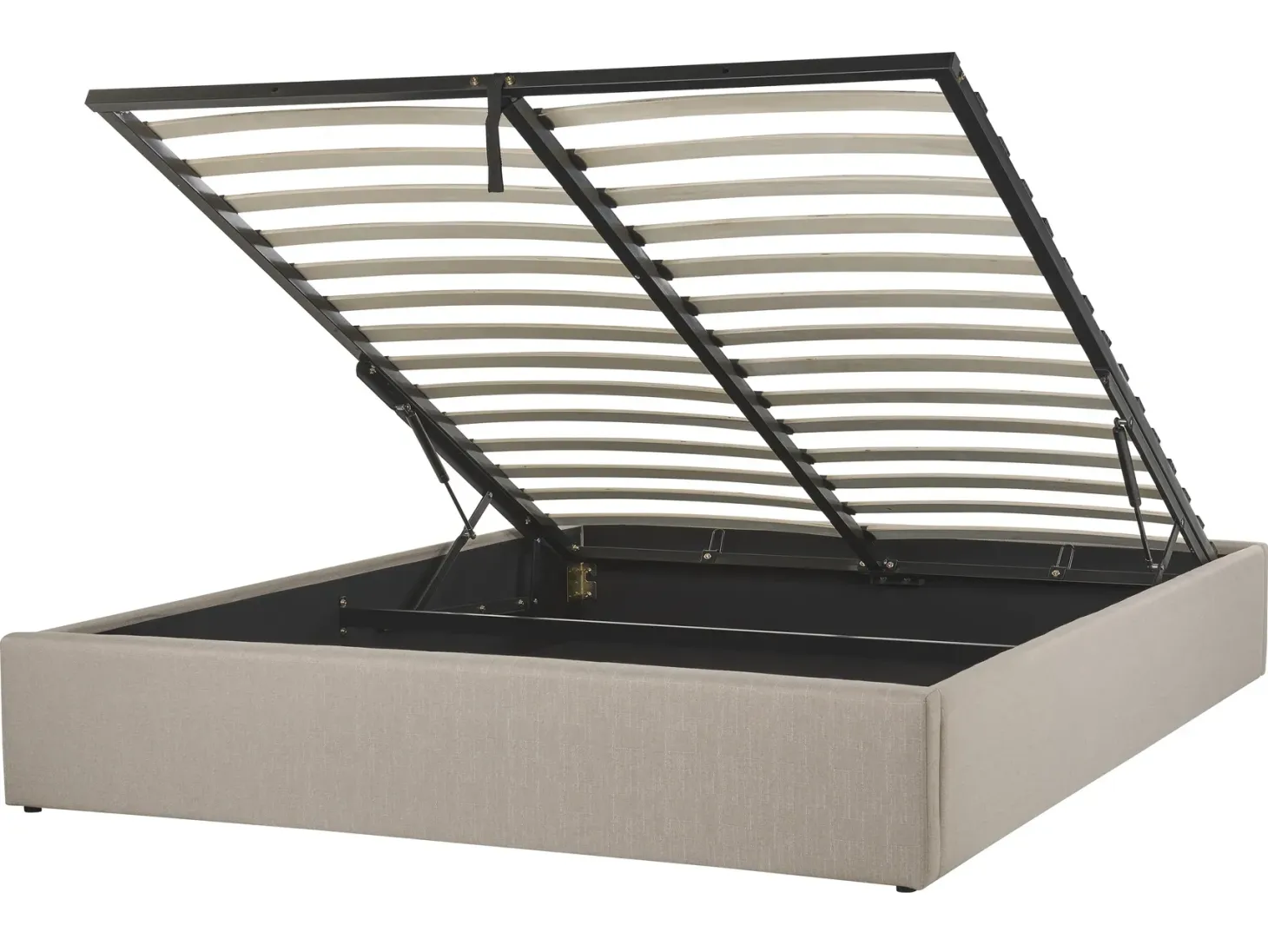 Seng med opbevaring uden gavl DINAN Lysebrun 160 x 200 cm